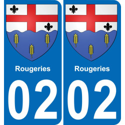 02 Rougeries placa etiqueta de registro de la ciudad