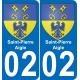 02 Saint-Pierre-Aigle autocollant sticker plaque immatriculation auto ville