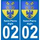 02 Saint-Pierre-Aigle autocollant sticker plaque immatriculation auto ville