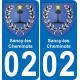 02 Sancy-les-Cheminots autocollant sticker plaque immatriculation auto ville
