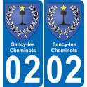 02 Sancy-les-Cheminots sticker plate registration city