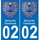 02 Sancy-les-Cheminots autocollant sticker plaque immatriculation auto ville