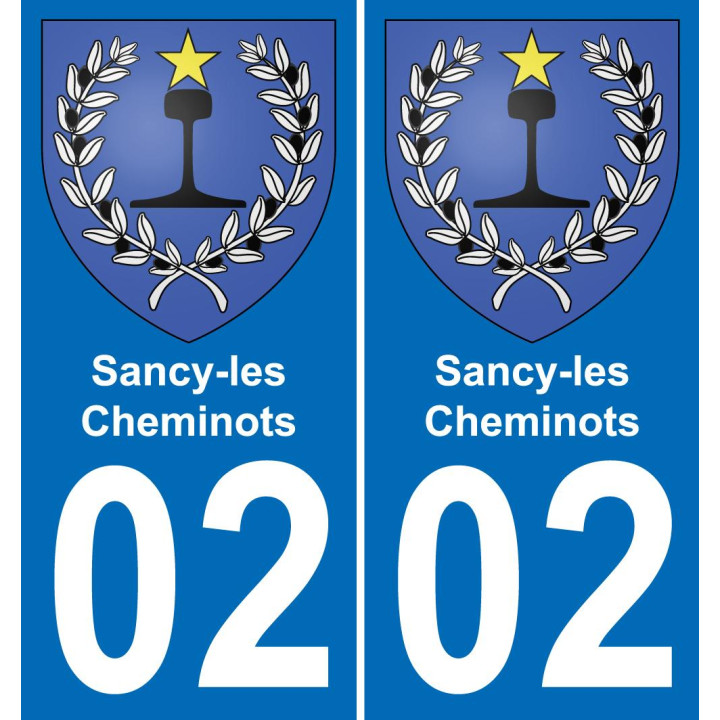 02 Sancy-les-Cheminots placa etiqueta de registro de la ciudad