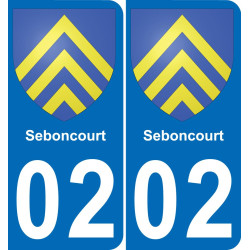 02 Seboncourt placa etiqueta de registro de la ciudad