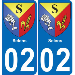 02 Selens autocollant sticker plaque immatriculation auto ville