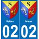 64 Pau autocollant sticker plaque immatriculation auto ville