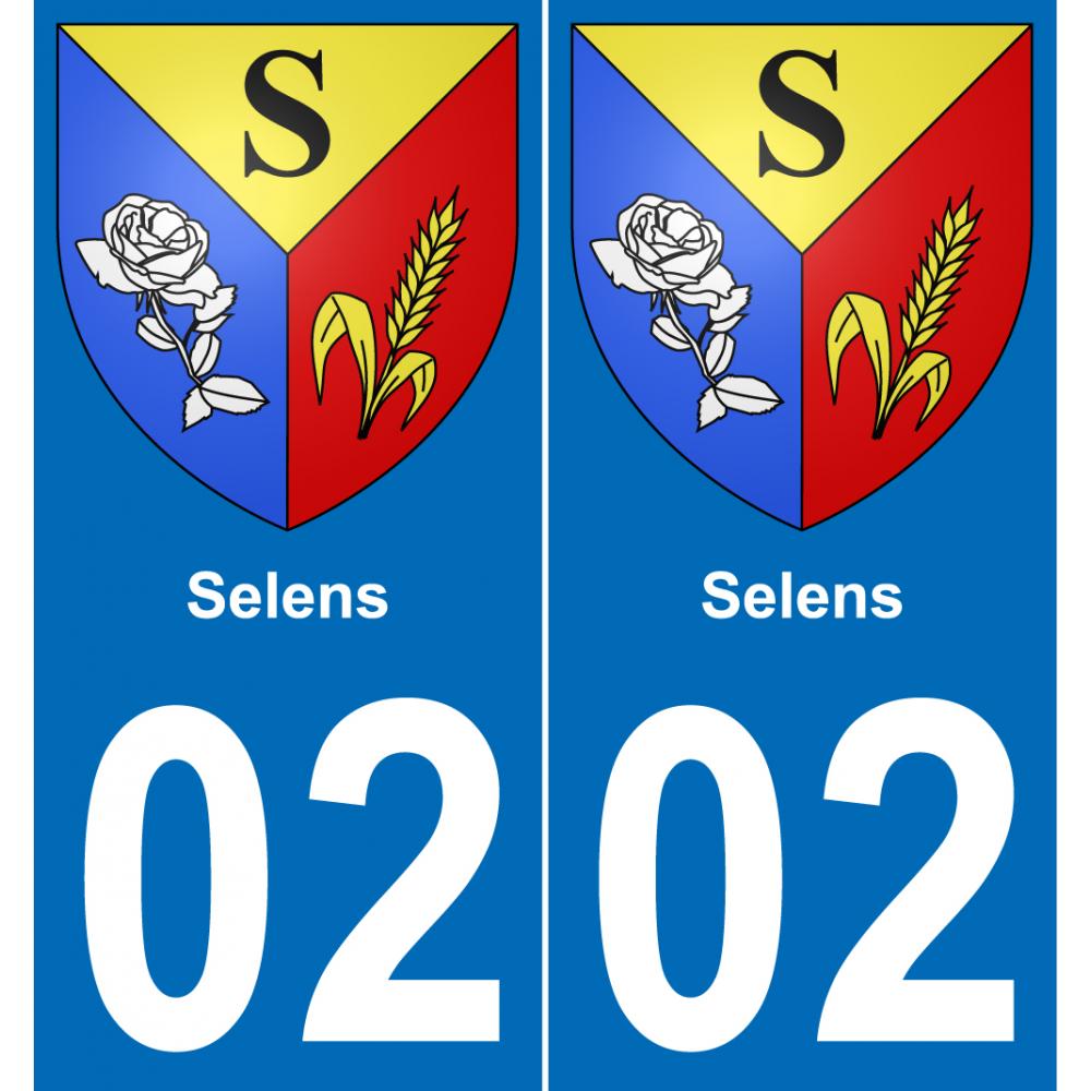 02 Selens autocollant sticker plaque immatriculation auto ville