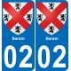 64 Pau autocollant sticker plaque immatriculation auto ville