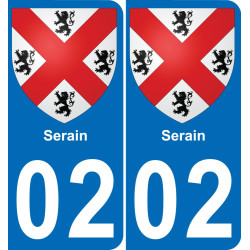 02 Serain placa etiqueta de registro de la ciudad