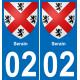 02 Serain placa etiqueta de registro de la ciudad