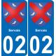 02 Servais autocollant sticker plaque immatriculation auto ville
