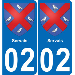 02 Servais placa etiqueta de registro de la ciudad