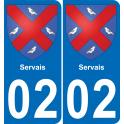 02 Servais autocollant sticker plaque immatriculation auto ville