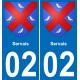 02 Servais autocollant sticker plaque immatriculation auto ville