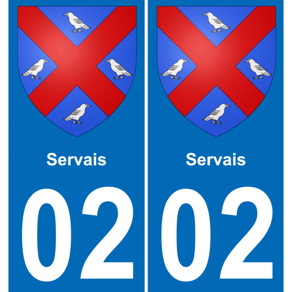 02 Servais autocollant sticker plaque immatriculation auto ville