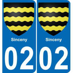 02 Sinceny placa etiqueta de registro de la ciudad