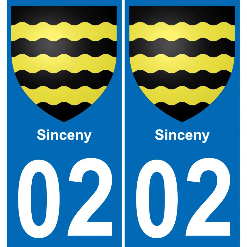 02 Sinceny-aufkleber plakette ez stadt