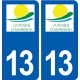 13 La Roque-d'Anthéron logo ville autocollant plaque sticker