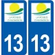 13 La Roque-d'Anthéron logo ville autocollant plaque sticker