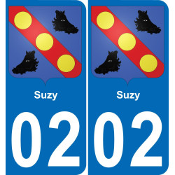 02 Suzy placa etiqueta de registro de la ciudad