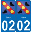 02 Suzy autocollant sticker plaque immatriculation auto ville