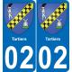 64 Pau autocollant sticker plaque immatriculation auto ville