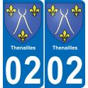 02 Thenailles autocollant sticker plaque immatriculation auto ville