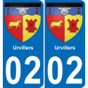 02 Urvillers-aufkleber plakette ez stadt