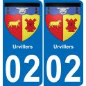 02 Urvillers sticker plate registration city