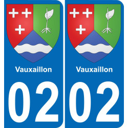 02 Vauxaillon placa etiqueta de registro de la ciudad
