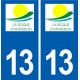 13 La Roque-d'Anthéron logo ville autocollant plaque sticker