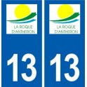 13 La Roque-d'Anthéron logo ville autocollant plaque sticker
