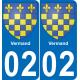 02 Vermand placa etiqueta de registro de la ciudad