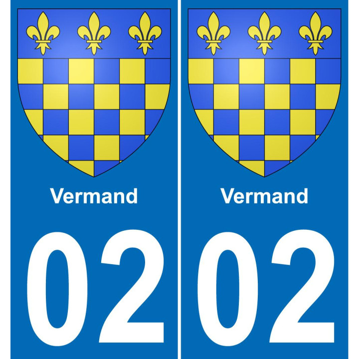 02 Vermand placa etiqueta de registro de la ciudad