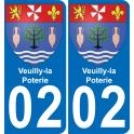 02 Veuilly-la-Poterie sticker plate registration city