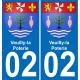 02 Veuilly-la-Poterie placa etiqueta de registro de la ciudad