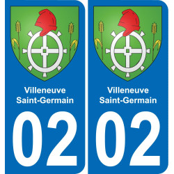 02 Villeneuve-Saint-Germain placa etiqueta de registro de la ciudad