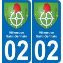 02 Villeneuve-Saint-Germain sticker plate registration city