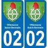 02 Villeneuve-Saint-Germain autocollant sticker plaque immatriculation auto ville