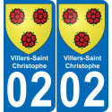 02 Villers-Saint-Christophe-aufkleber plakette ez stadt