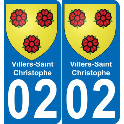 02 Villers-Saint-Christophe placa etiqueta de registro de la ciudad