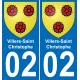 02 Villers-Saint-Christophe placa etiqueta de registro de la ciudad