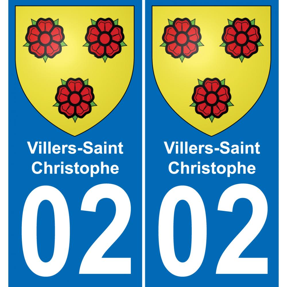 02 Villers-Saint-Christophe placa etiqueta de registro de la ciudad
