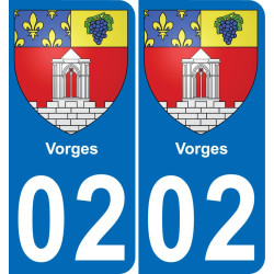 02 Vorges placa etiqueta de registro de la ciudad