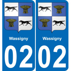02 Wassigny placa etiqueta de registro de la ciudad