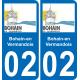 02 Bohain-en-Vermandois logo autocollant plaque immatriculation auto ville sticker