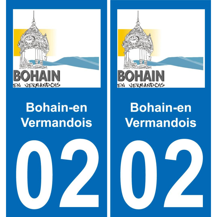 02 Bohain-en-Vermandois logo sticker plate registration city