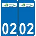 02 Hirson logo autocollant plaque immatriculation auto ville sticker
