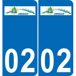 02 Hirson logotipo de la etiqueta engomada de la placa de registro de la ciudad