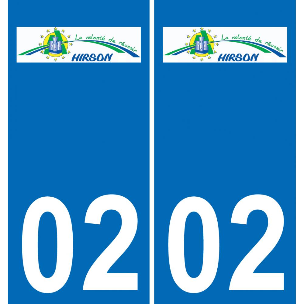 02 Hirson logo sticker plate registration city